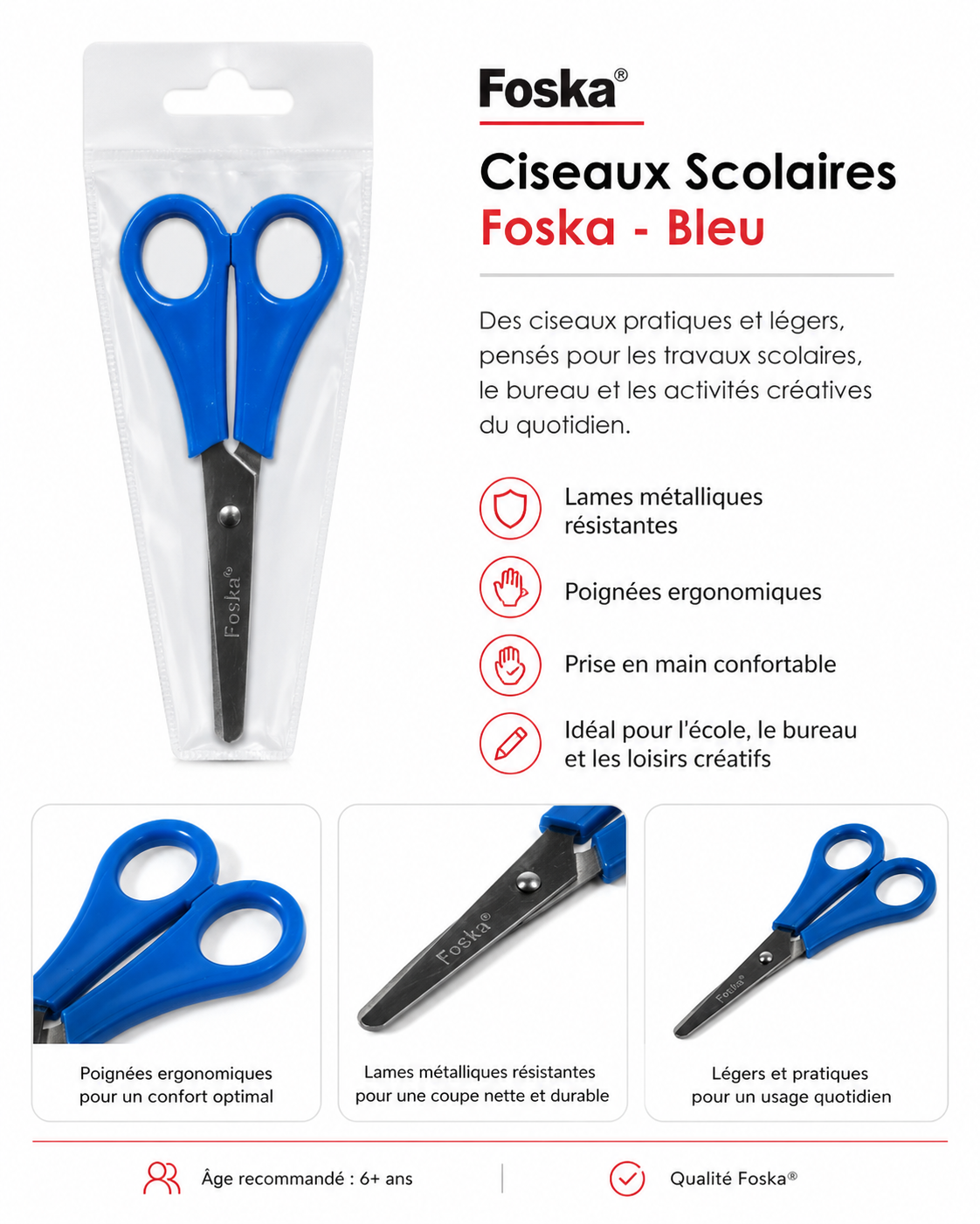 Ciseaux scolaires Foska