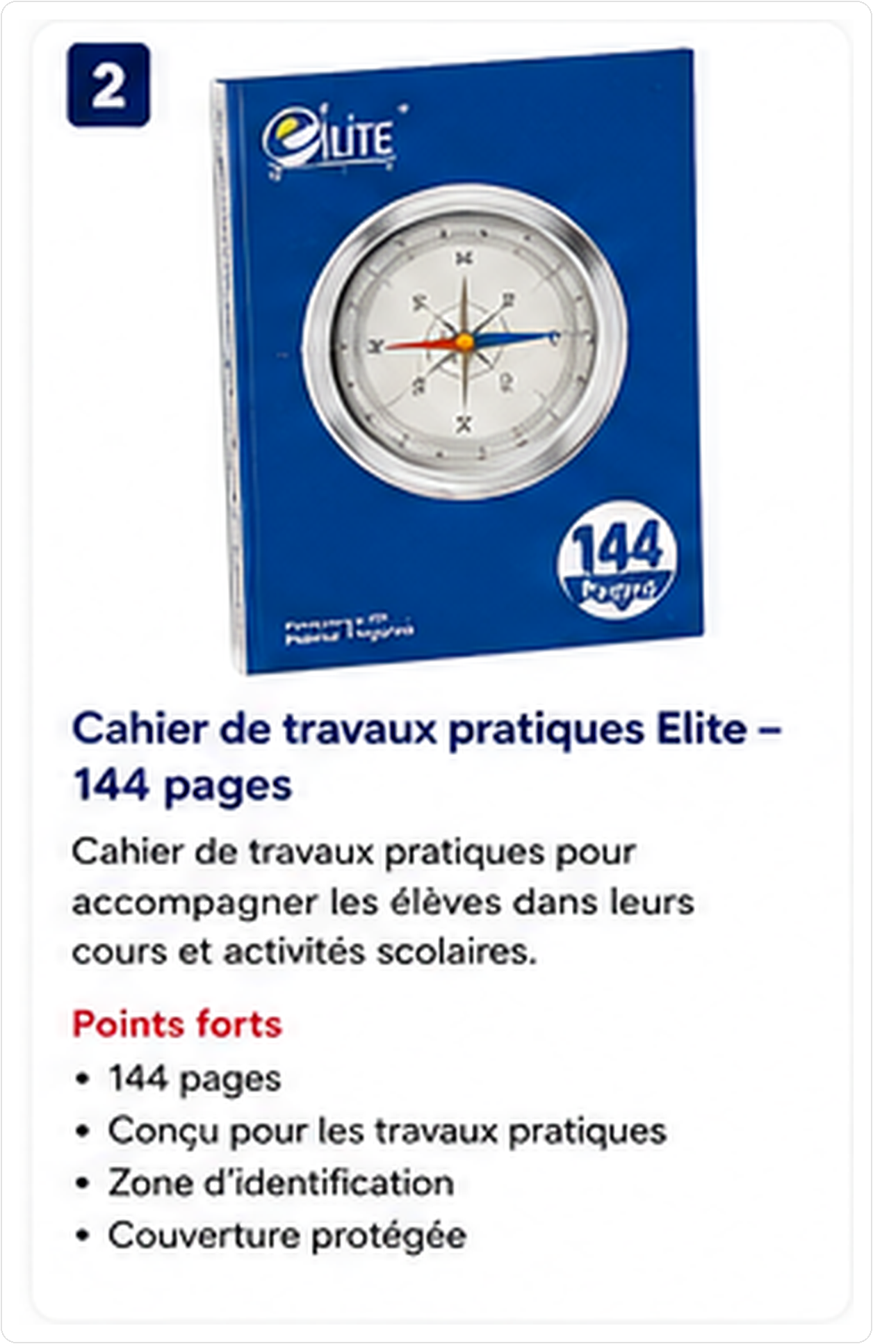 Cahier de travaux pratiques Elite - 144 pages